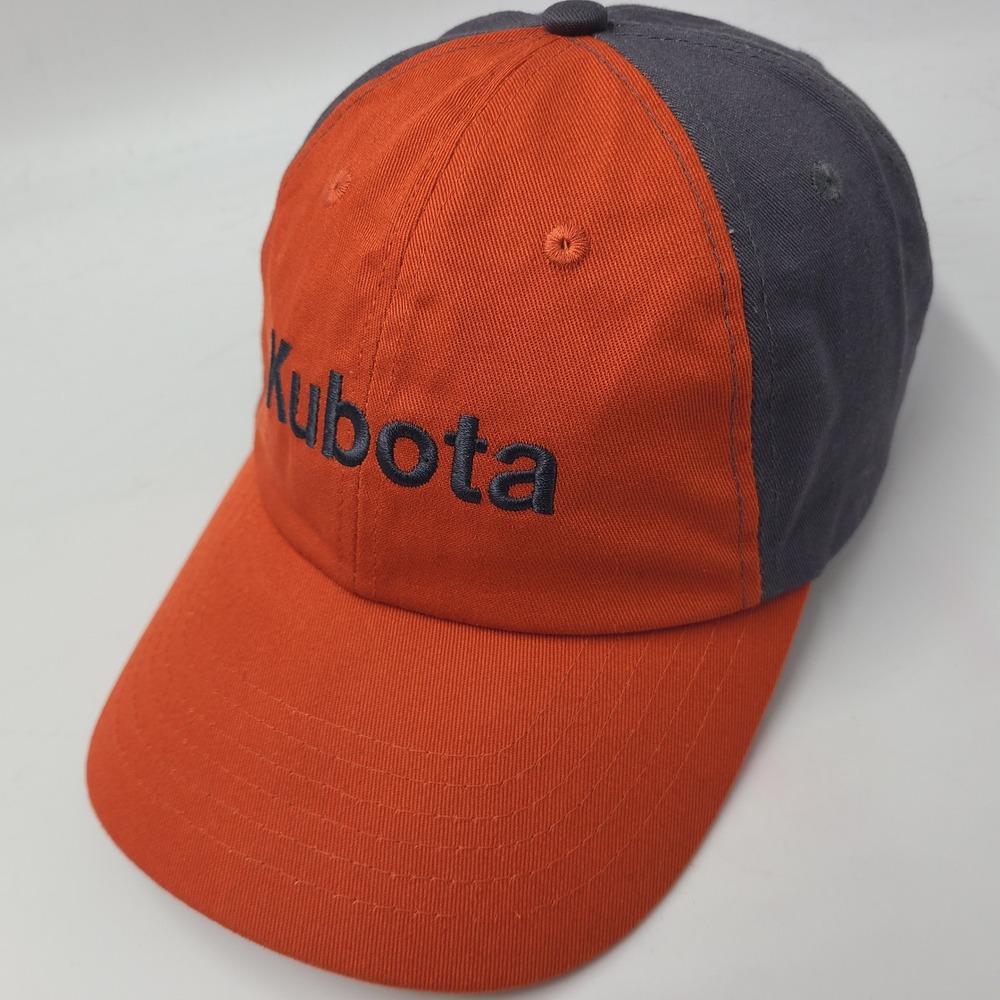 Kubota Hat Adjustable K-Products Orange Gray Tractor Farm Equipment Farms Men